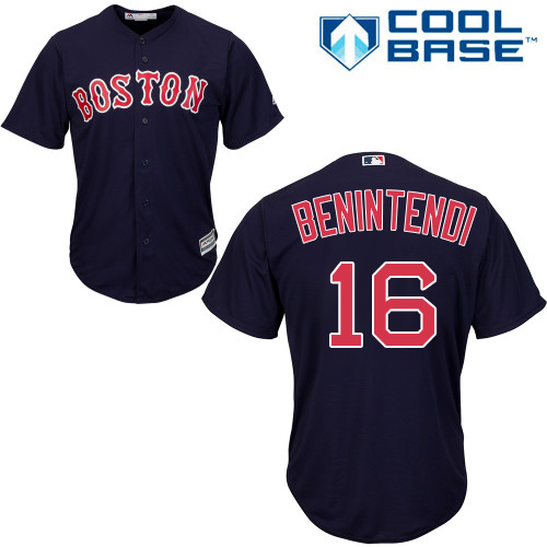 Red Sox #16 Andrew Benintendi Navy Blue Cool Base Stitched Youth MLB Jersey - Click Image to Close